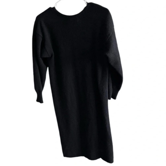 ZORAN 100% Cashmere Black MIDI Deep V-Neck Luxury Dress Size Medium - Picture 9 of 9